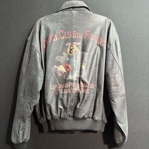 No Surrender Leather Bomber Jacket Size 40 Aero Club de France Air King 1919
